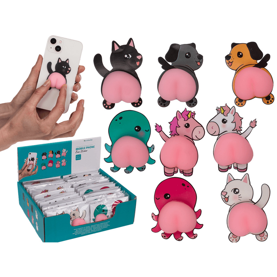stickers, Tieraufkleber, pinkes Hinterteil, Cartoon-Tiere, Telefonhalterung