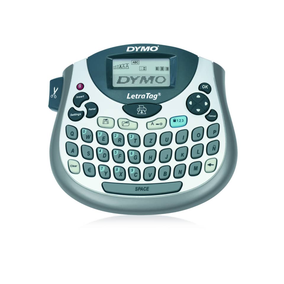 Schreibmaschine, Etiketten-Drucker, Tastatur, Dymo LetraTag, Kompaktgerät