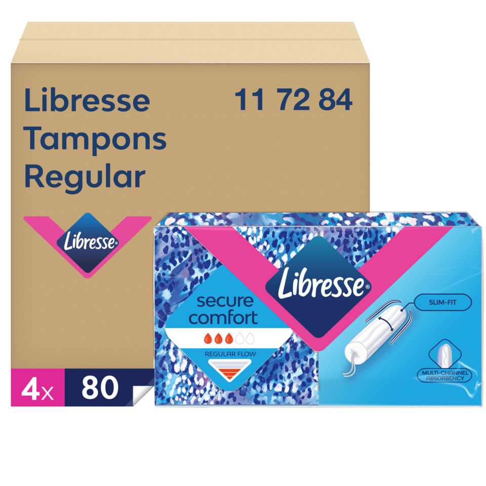 Tampons, Regular Größe, 80 Stück, Slim-Fit, Mehrkanal-Absorber