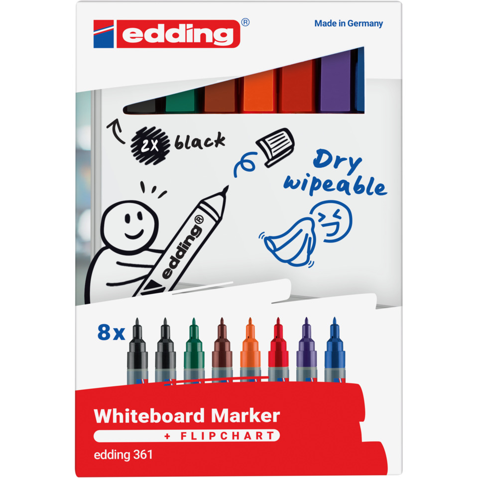 Whiteboard-Marker, Alkoholbasierte Marker, Trockenschreibbar, Filzstiftspitze, Set aus 8