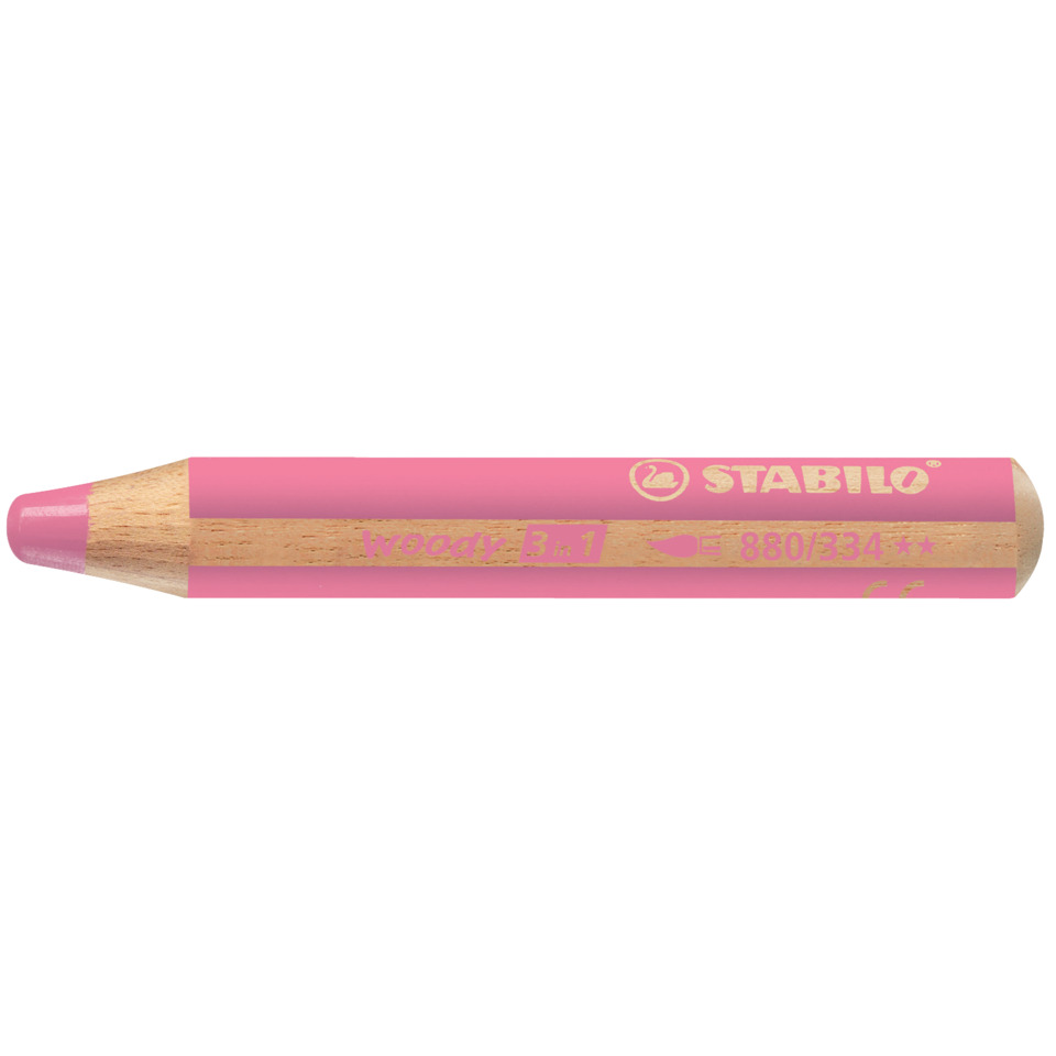 Kreide, Bleistift, Rosa, Holz, 3-in-1