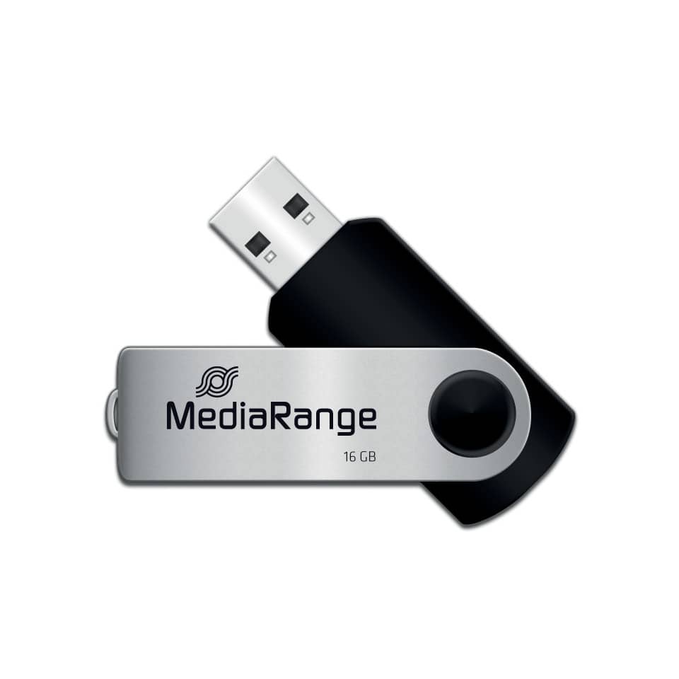 USB-Stick, Flash-Speicher, Medialange, 16 GB, Metallic