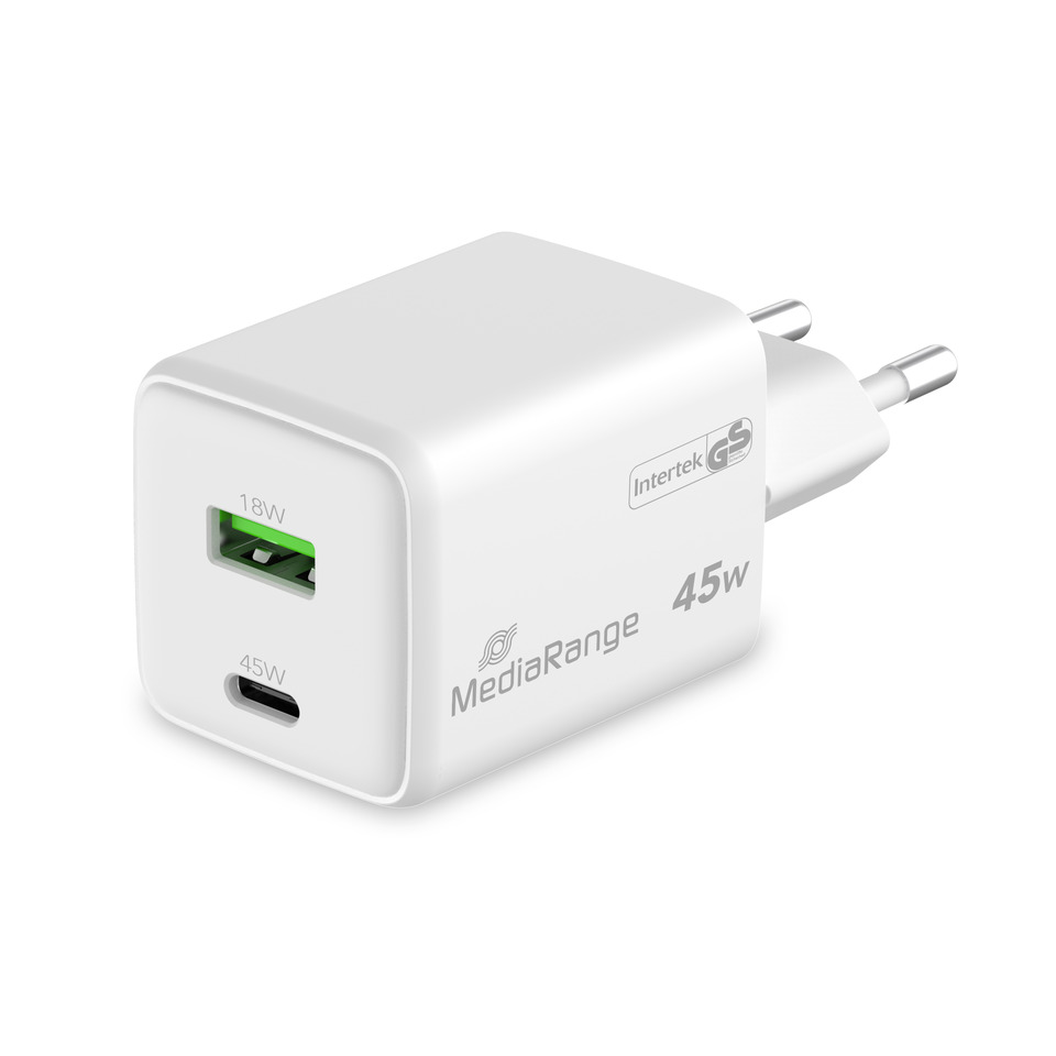 USB-C Ladegerät, Wandladegerät, 18W USB-A, 45W Adapter, MediaRange