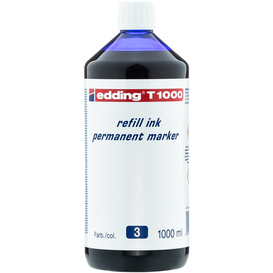 Nachfüllpatrone, Permanentmarker, Tintenflasche, 1000 ml, blau