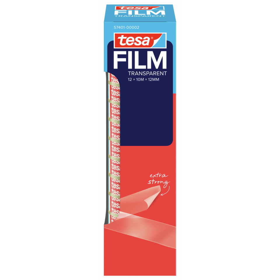 Transparente Filmmaterial, Klebebandfolie, Filmmaterial 12x12mm, Extra stark, Tesafilm