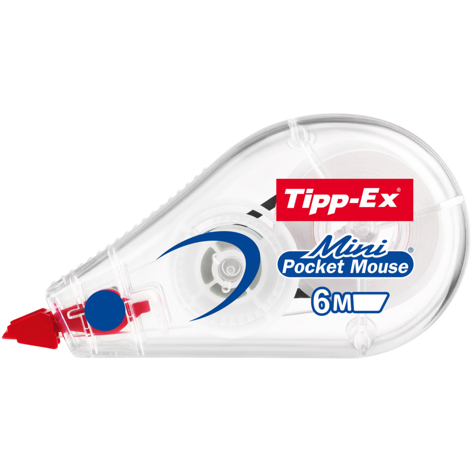 Mini Pocket Mouse, 6 m, Messbandmaß, Transparente Hülle, roter Tip