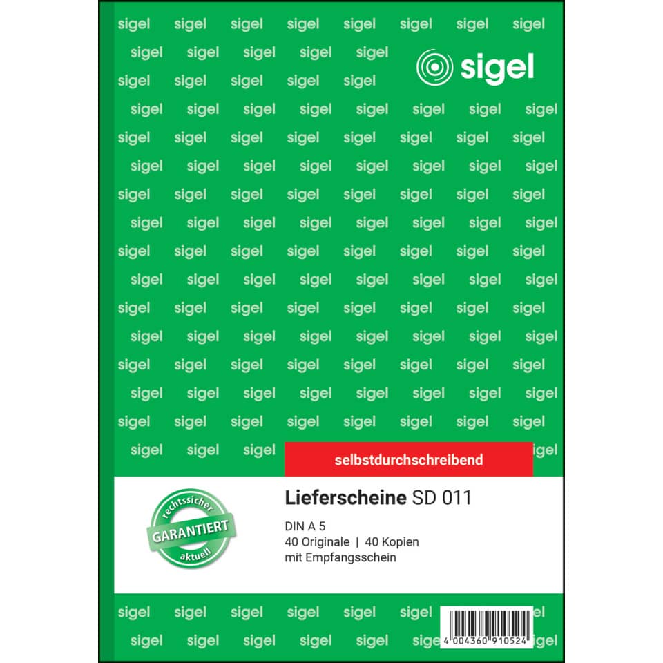Lieferscheine, Selbstdurchschreibend, DIN A5, 40 Originale, mit Empfangsschein
