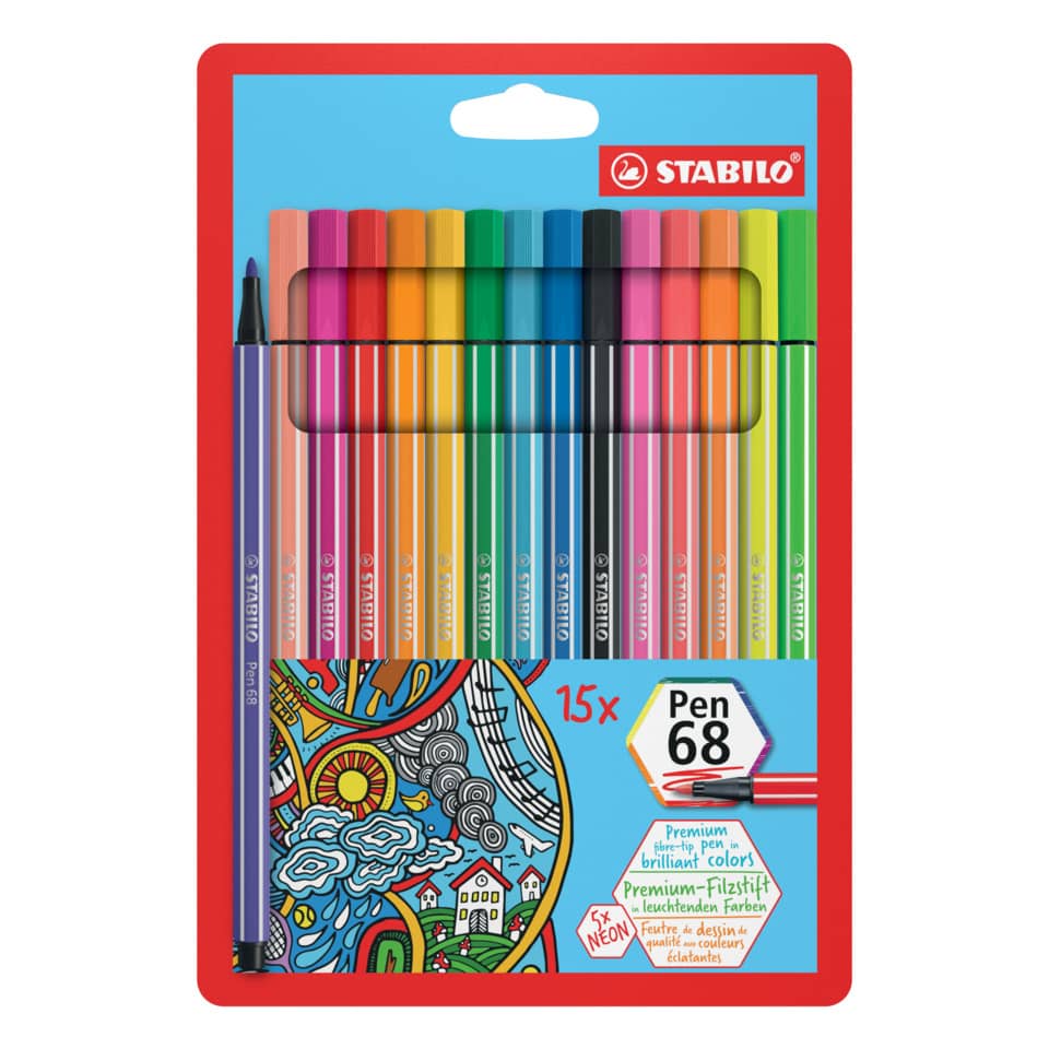 buntstifte, 12-15 farben, künstlerbedarf, pen-68, art-kit