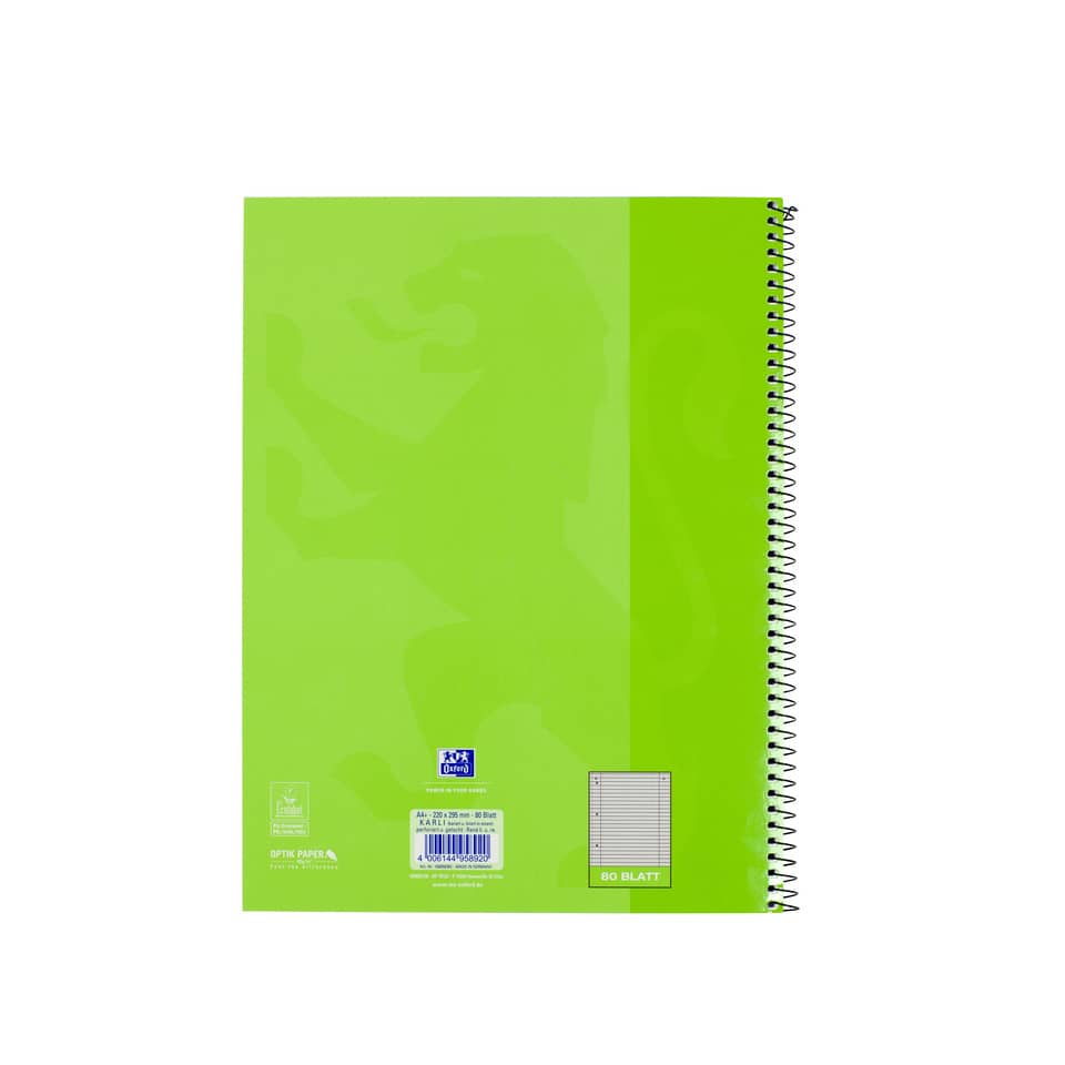 Spiralkalender, Notizbuch, Kladde, Grün, 80 Blätter
