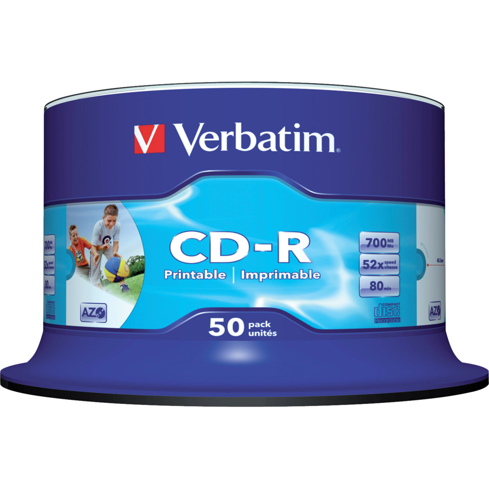 CD-R, Printable, Imprimable, Verbatim, 50 pack