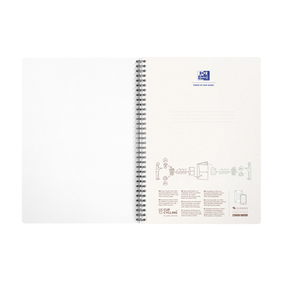 notebook, spiral-bound, open notebook, illustration, Oxford logo
