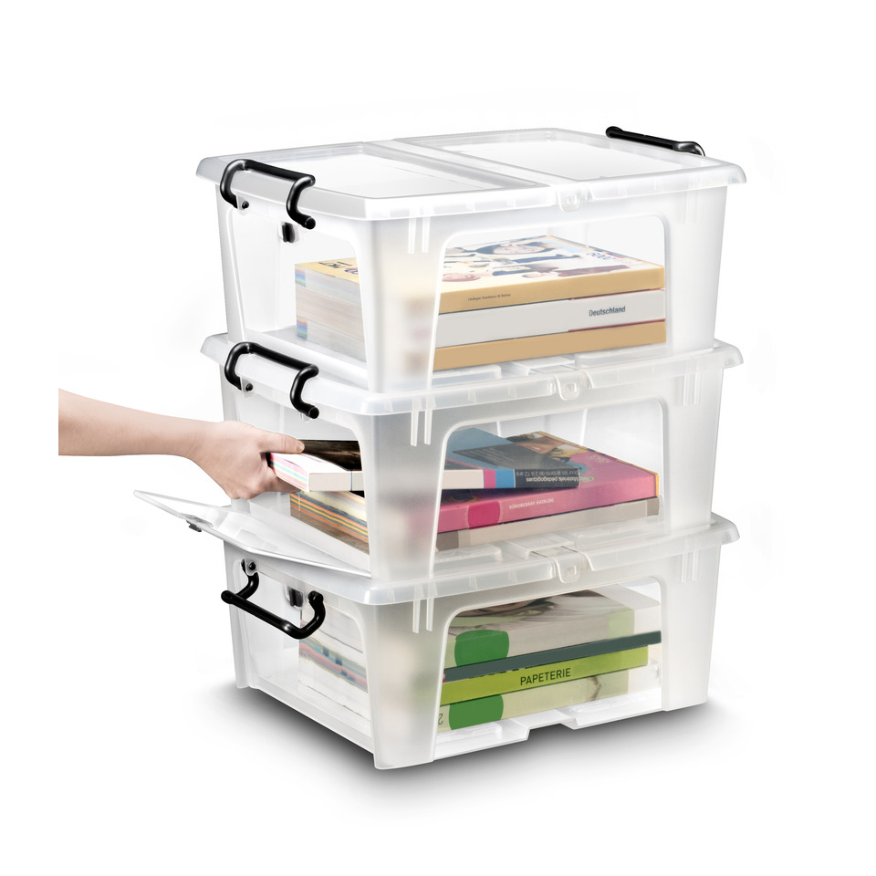 Aufbewahrungsbox, Kunststoffbox, Stackable, Schubladenbox, Bücherordner