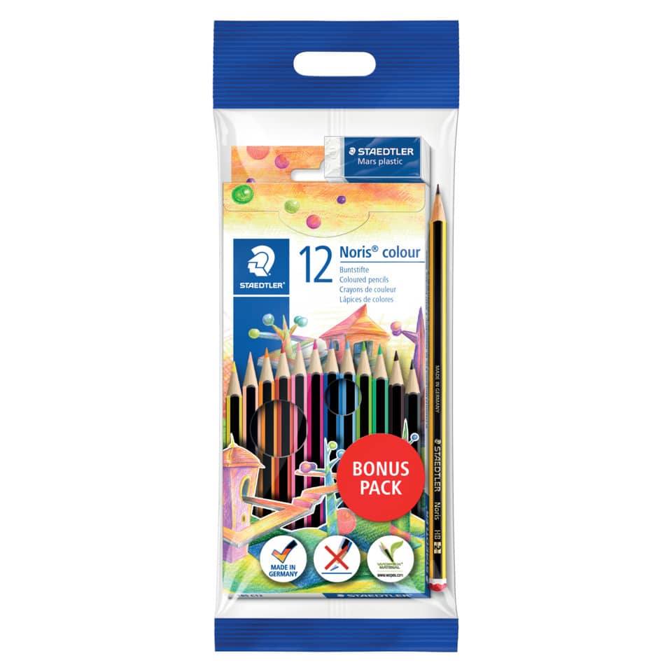 farbigebuntstifte, set, 12 farben, malset, bonus pack