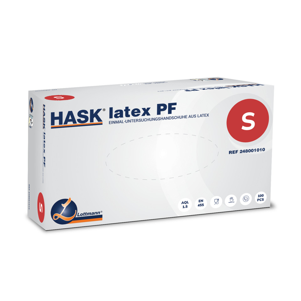 latexfrei, HASK latex PF, Schutzhandschuhe, Einweghandschuhe, S-Größe