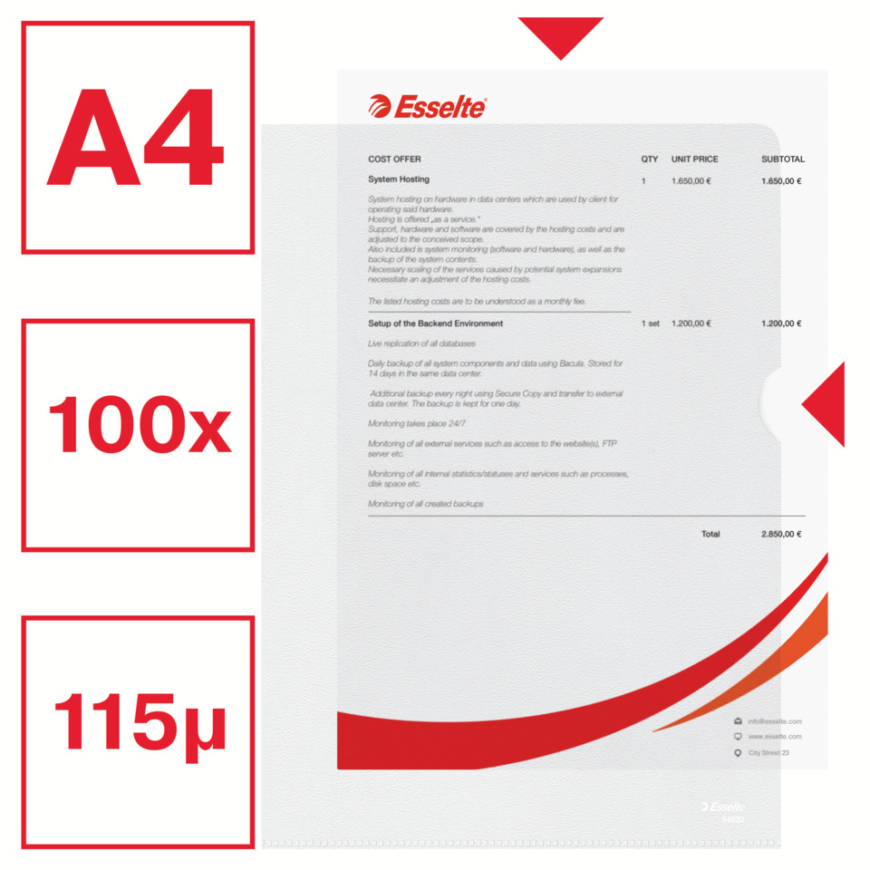 A4, 100x, 115μ, Dokument, Rechnung