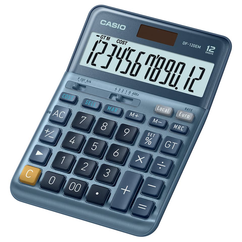 Taschenrechner, Casio, 12-Stellig, Großes Display, Tastenfeld