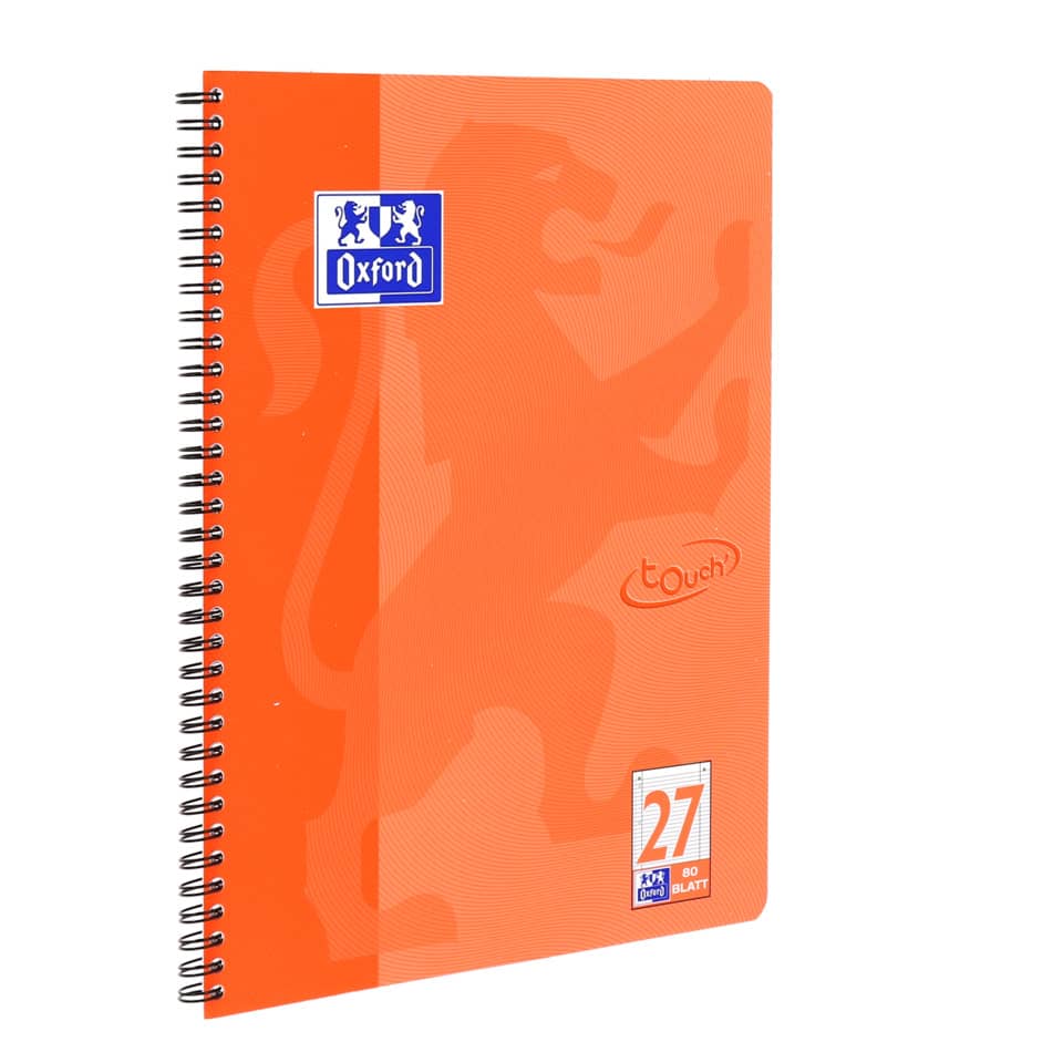 Notizbuch, Spiralbuch, Orange, Lineatur 80, A5