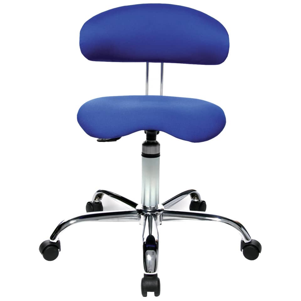 Bürostuhl, Stuhl mit Rollen, Polsterstuhl, Verstellbarer Stuhl, Blauer Stuhl