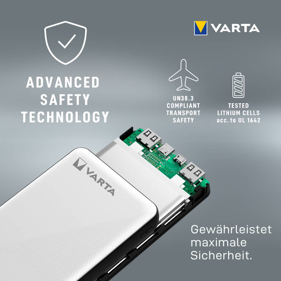 externerakku, portable akku, VARTA, Li-Ion, Sicherheit