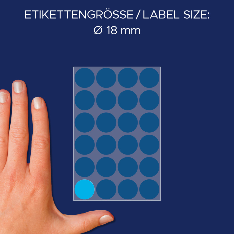 tag_size_18mm, label_sheet, blue_circles, finger, grid