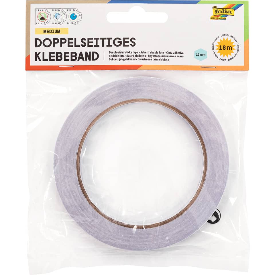 Klebeband, Doppelseitig, Tape, Breite: 10mm, Einfarbig