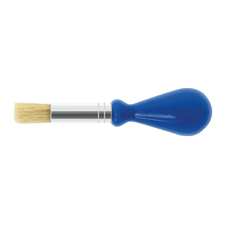 Pinsel, Schminkpinsel, Pinsel mit Holzgriff, Blaues Griffstück, Kunstpinsel