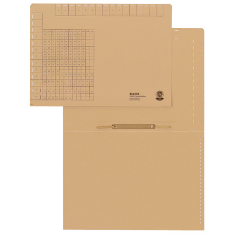Einstellhefter mit beweglichem Heftfalz, kfm. Heftung, Natronkarton, naturbraun LEITZ 2440-00-00