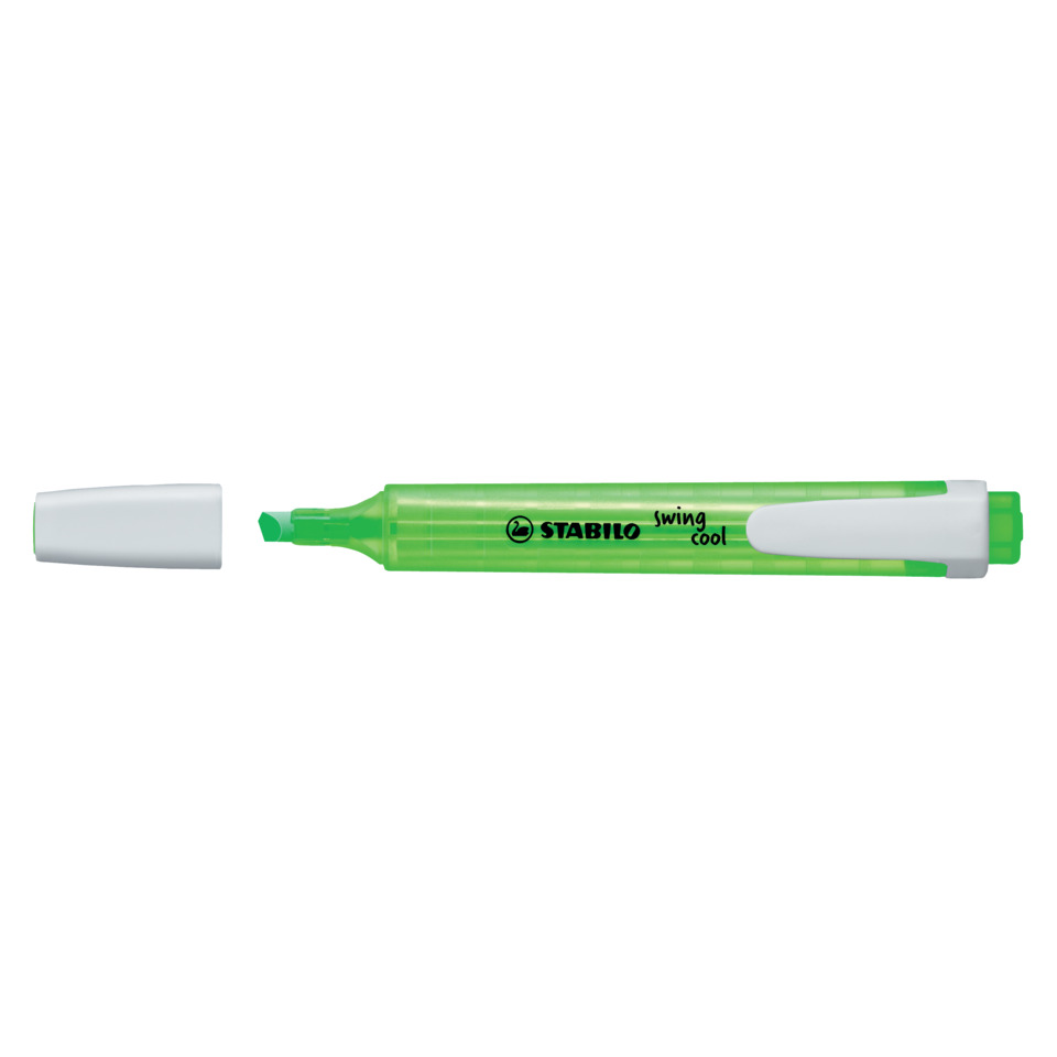 hoch-/leuchtmarker, stift, neongrün, trockenschreiber, kappe abnehmbar