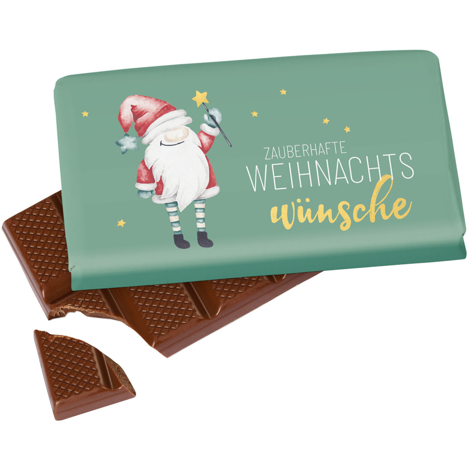 Schokoladentafel, Weihnachtsmotiv, Santa, Schokolade, Wünsche