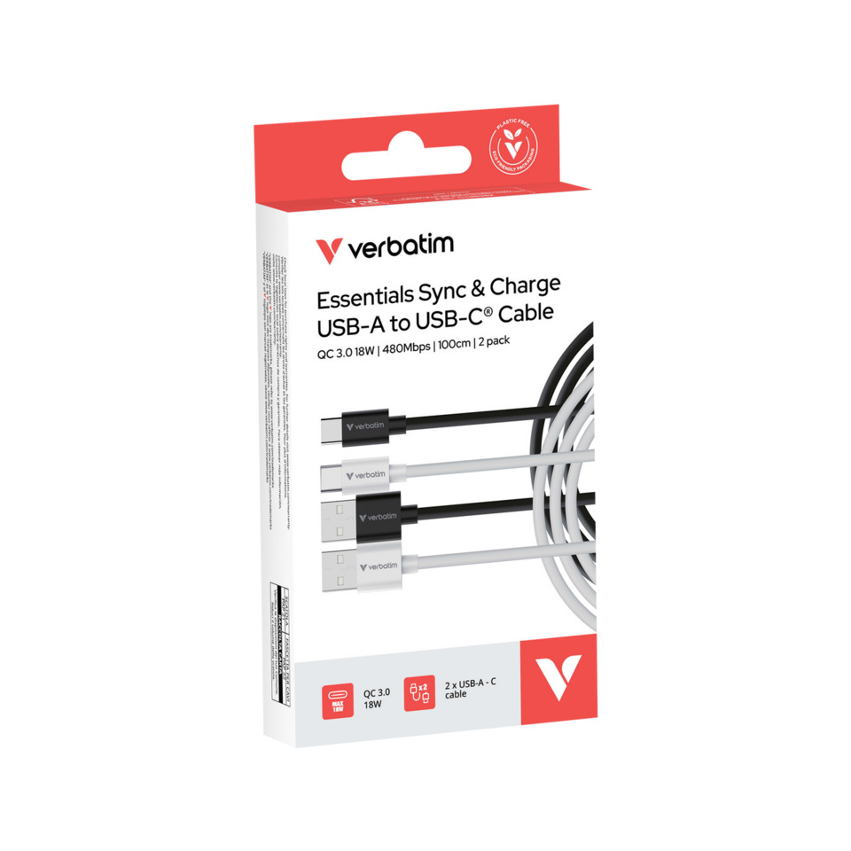 USB-C-Kabel, USB-A zu USB-C, 2er-Pack, QC 3.0, Kabelmuster