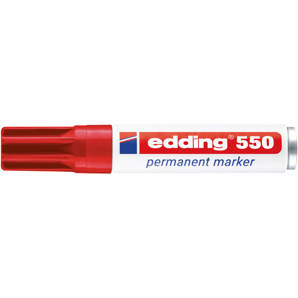 Permanentmarker, Marker, Rote Kappe, Edding 550, weißer Körper