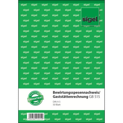 Gaststättenrechnung, A5, 50 Blatt SIGEL GB515