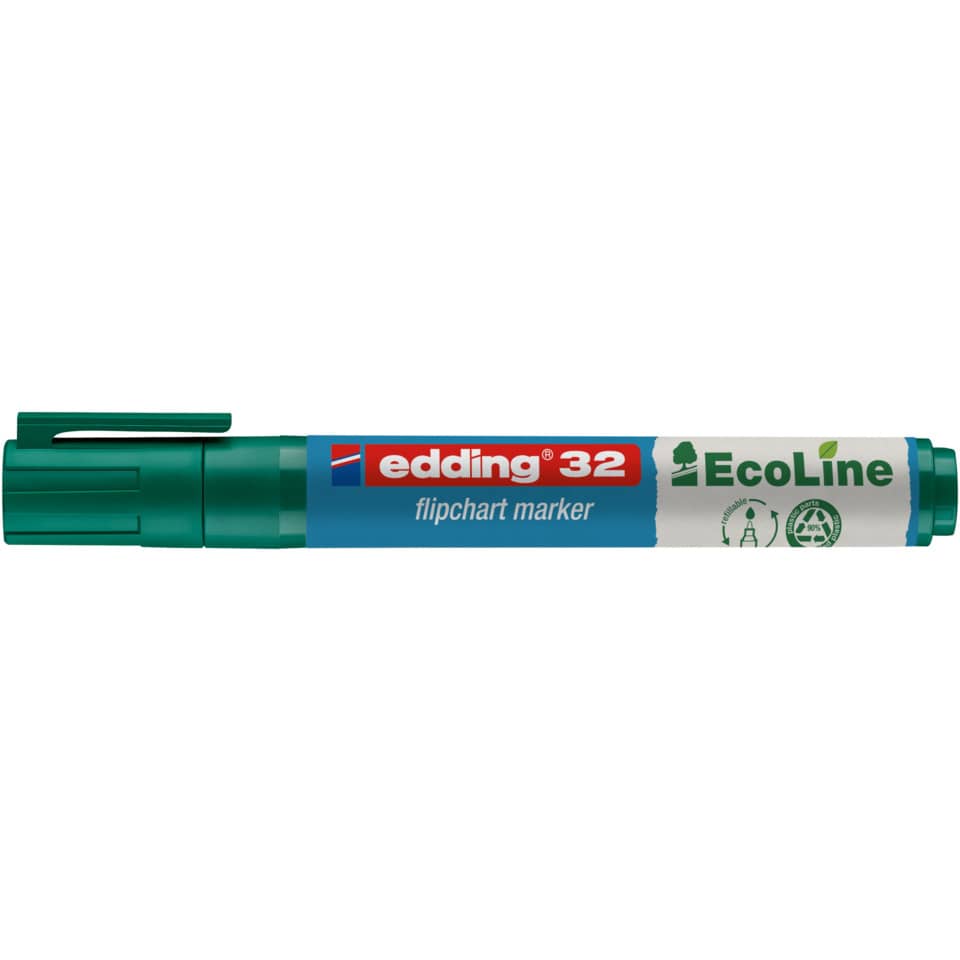 Flipchartmarker 32 EcoLine, 1,5-3mm, Keilspitze, grün EDDING 32-004