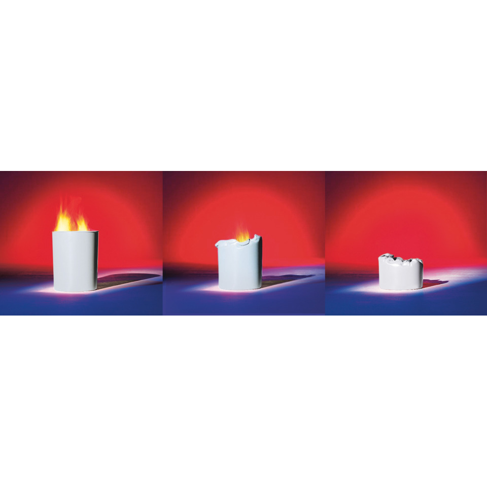 kerze, weiße kerze, flamme, brandlos, kubisch