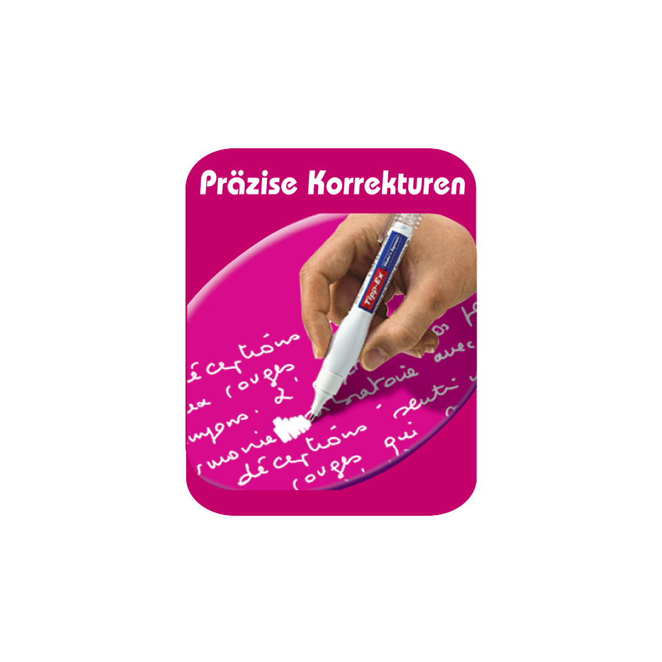 Korrekturstift, Korrekturfläschchen, Präzise Korrekturen, Whiteboard-Marker, Kunststoffgriff