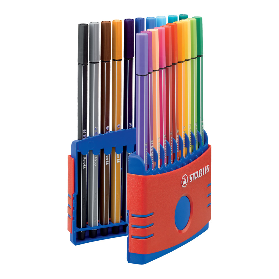 Marker Pens, Farbmarker, Set, Kunststoffetui, Multicolor