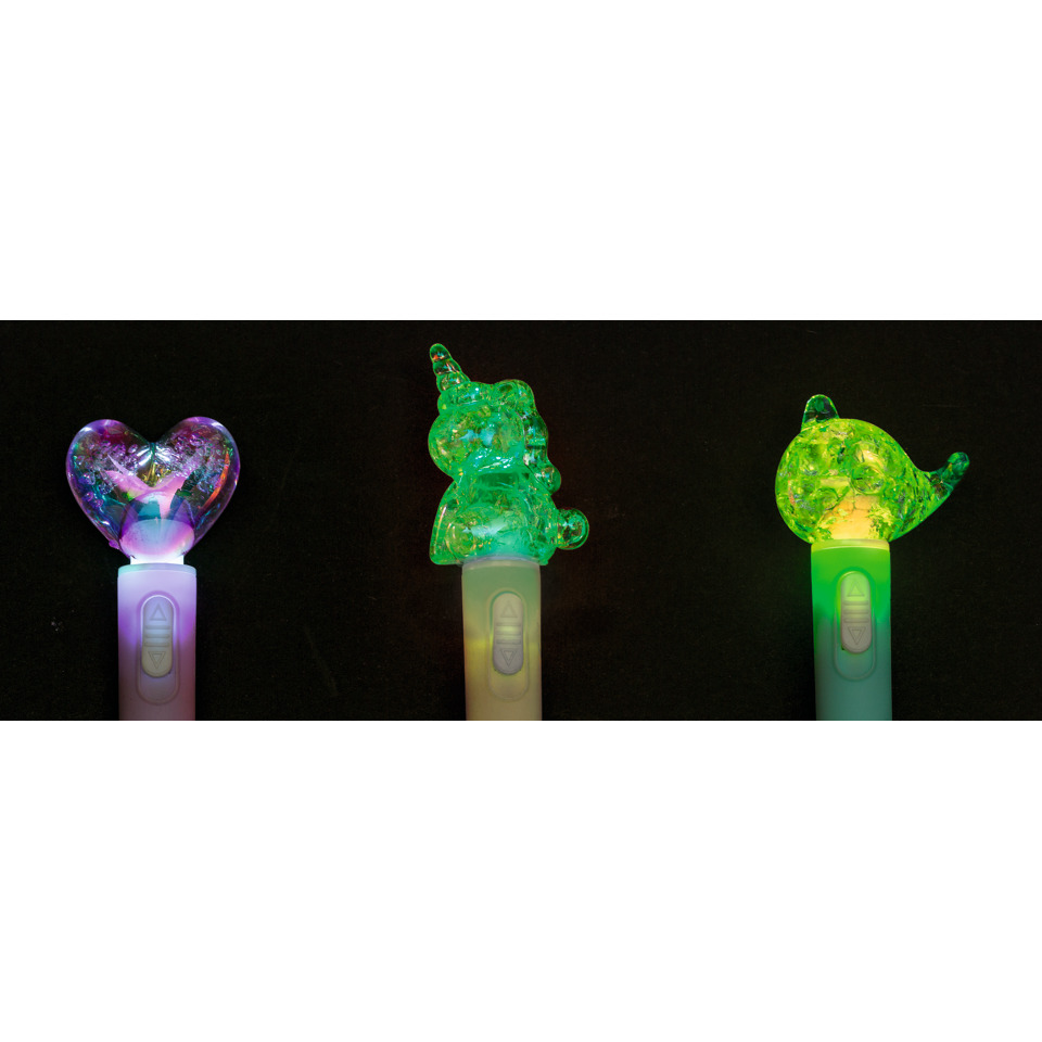 Kinderleuchte, LED-Stab, Herzform, Einhornsilikon, bunte Farben