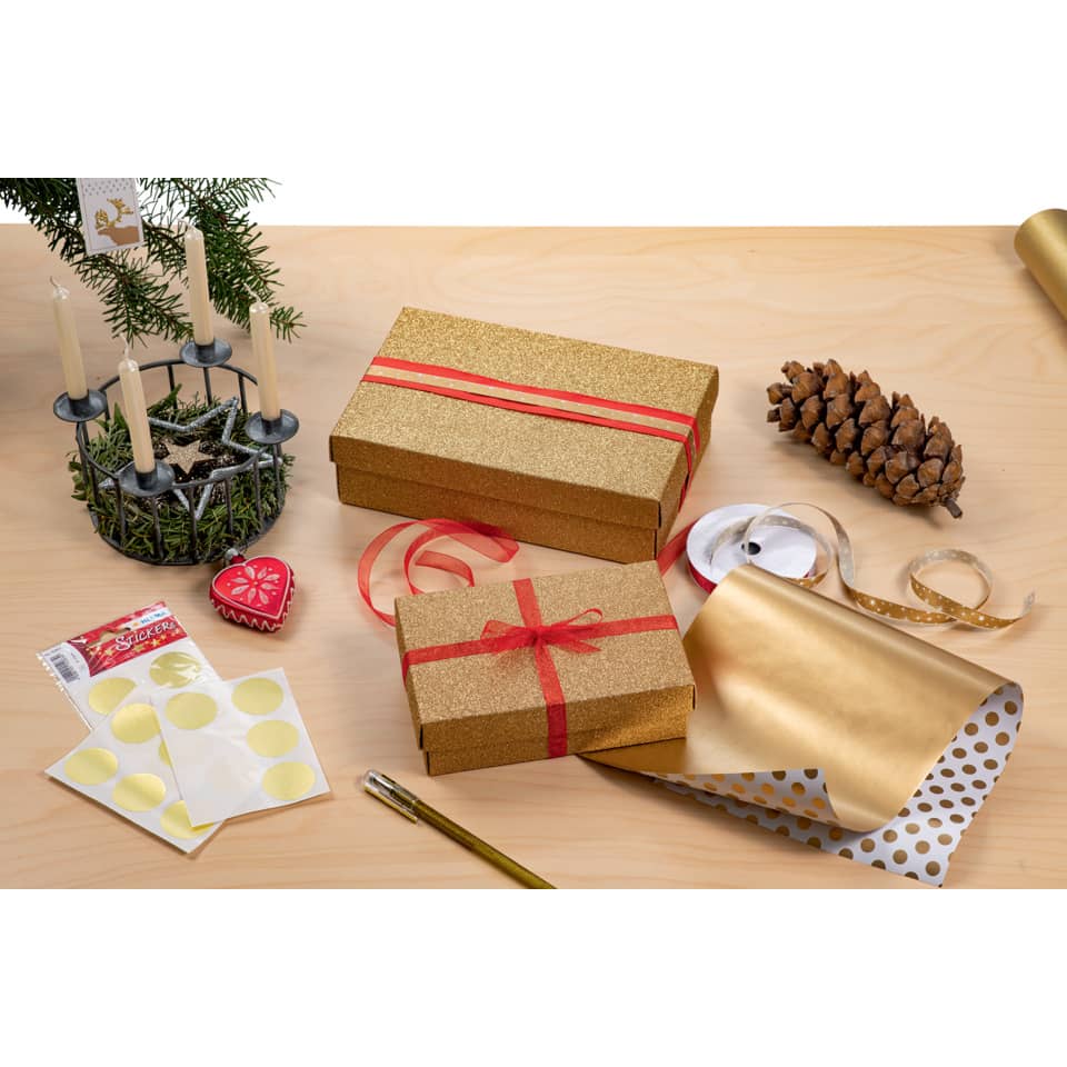 Geschenke, Goldfolie, Geschenkverpackung, Roter Gürtel, Dekoration