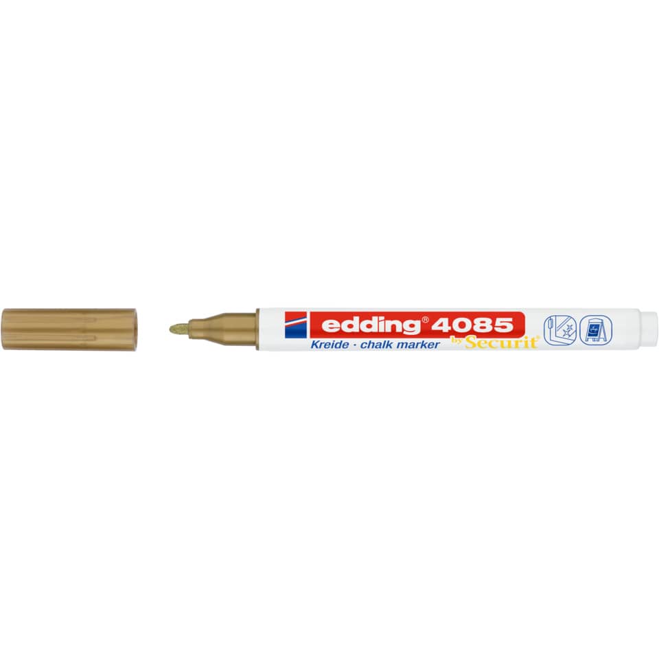 Kreide-Markierer, Kreidemarker, Goldfarbener Stift, Deckel abnehmbar, feiner Spitze