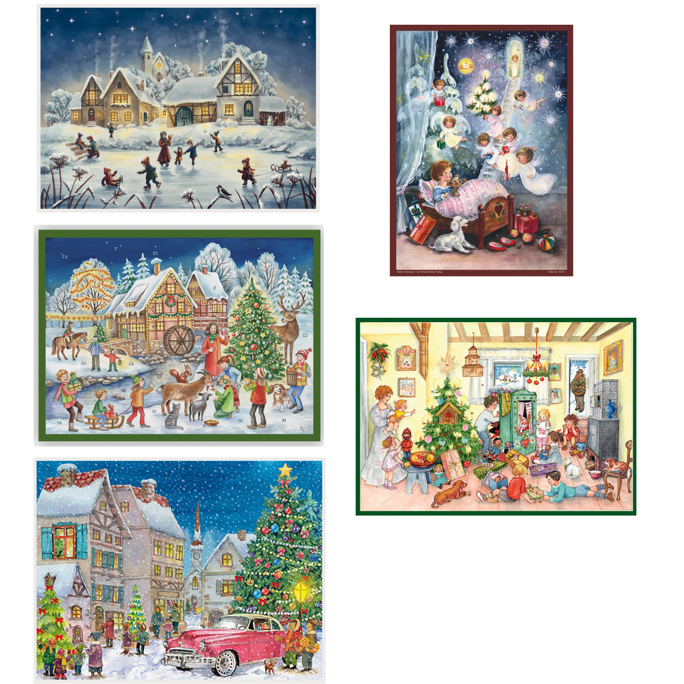 Winter, Weihnachten Szene, Adventskalender, Schneedorf, Innenraum Feier