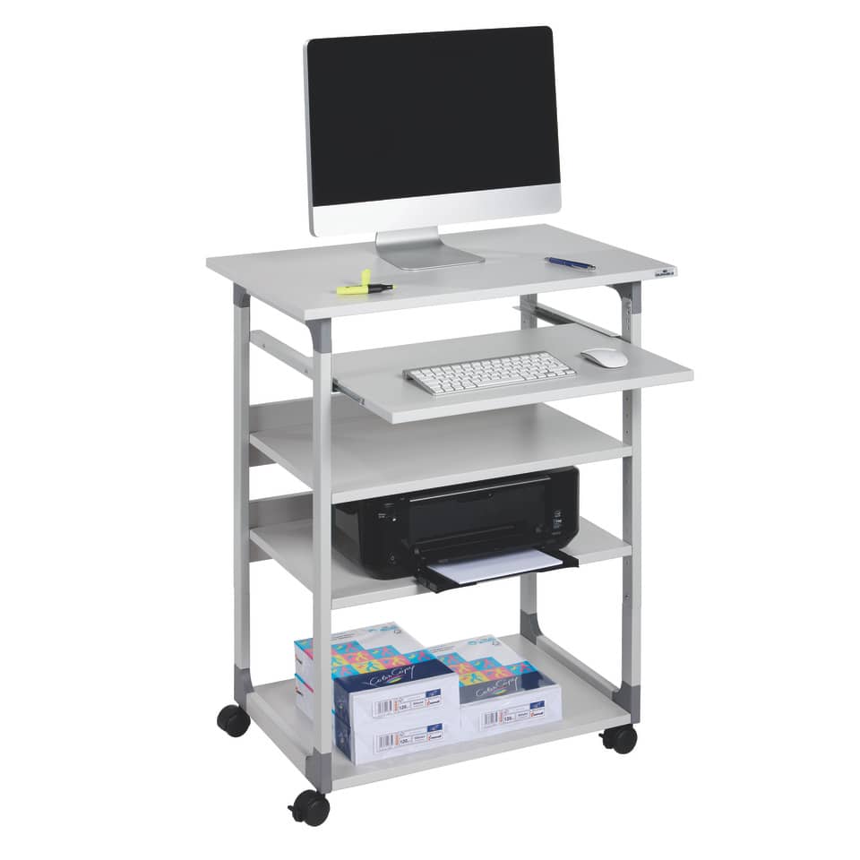 Stehschreibtisch, Monitorständer, Computer Zubehör, Drucker Regal, Rollwagen