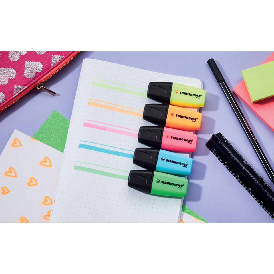 highlighters, Marker-Set, Neonfarben, Schreibwaren, Schreibwarenzubehör