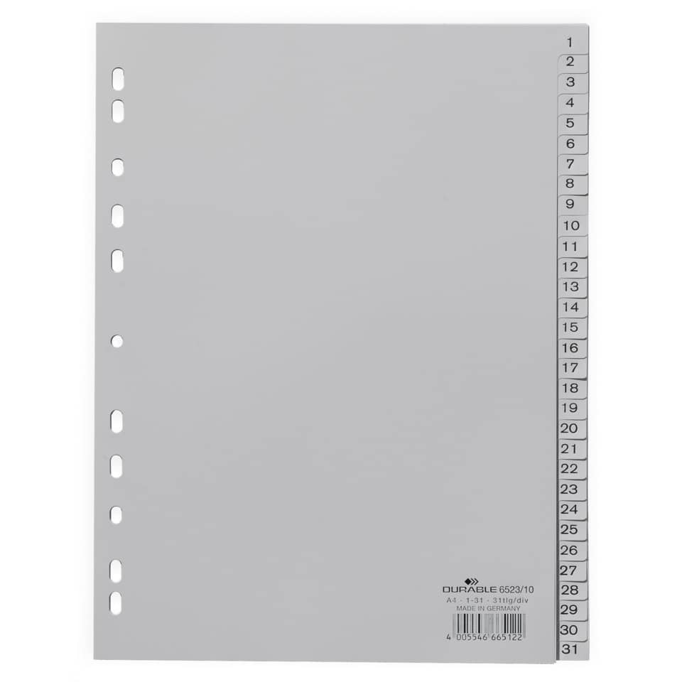 trennseite, Unterlagen, DURABLE, Grau, Lochpapier