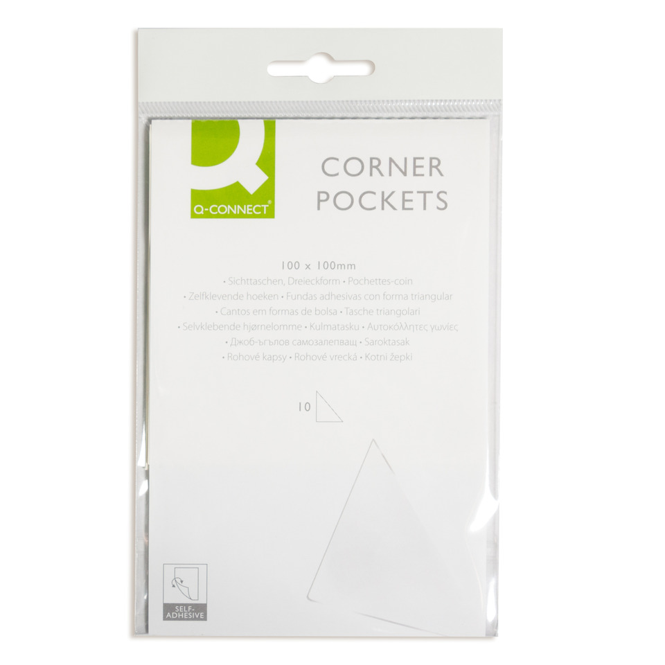 Cornerentaschen, Eckentaschen, selbstklebend, 100x100mm, Tasche