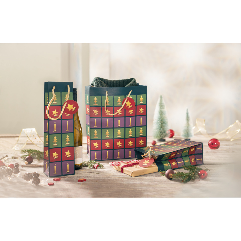 Geschenktasche, Adventskalender, Weihnachtsdeko, Glitzer, Kartenanhänger