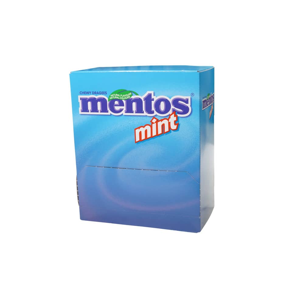 Menthos Mint, Kaugummi, Box, Mint color, Blue packaging