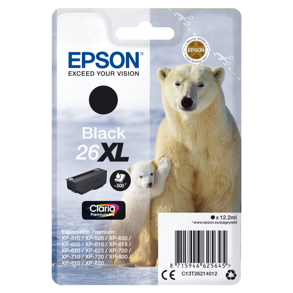 Tintenpatrone, Pigmenttinten, Schwarz, XL, EPSON, tintenpatrone, schwarz, xl, 26, epson