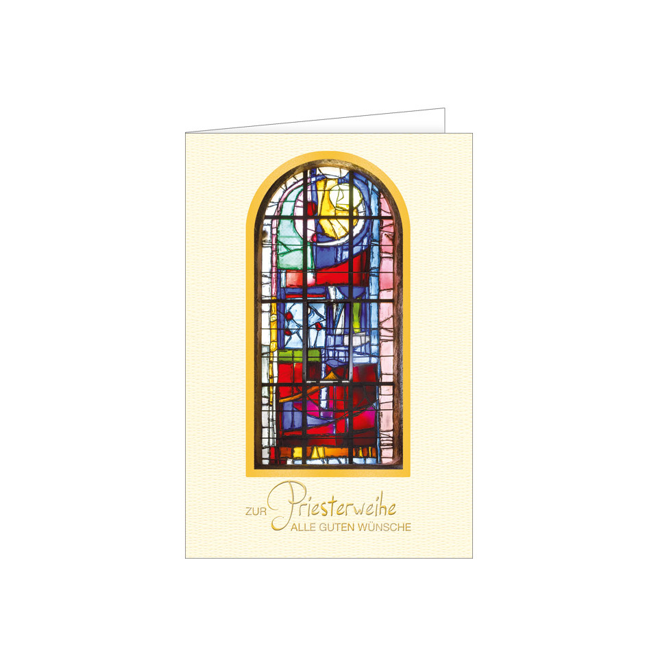 Glasfenster, Buntglas, Kirchenfenster, Vitrage, Grußkarte