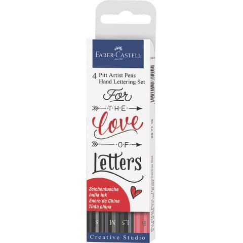 Tuschestift 4 Stück Lettering   Pitt Artist Pen FABER CASTELL 267115
