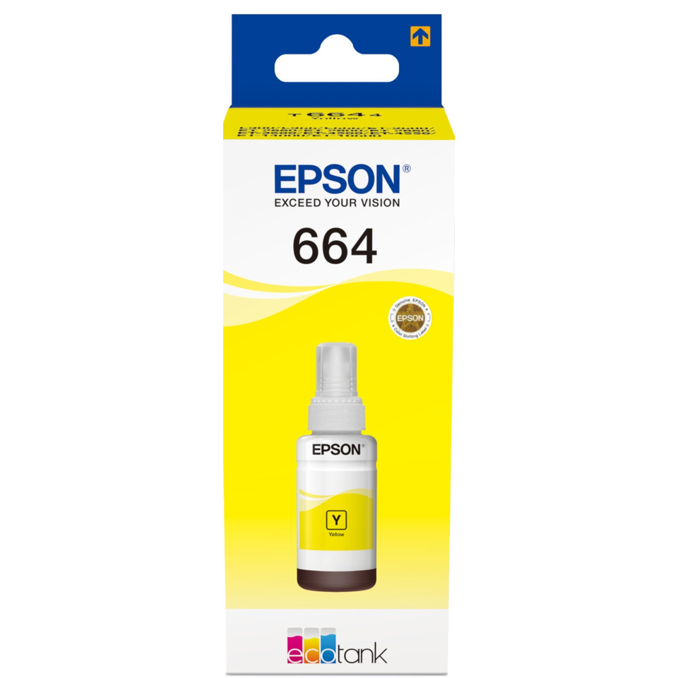 Tintenflasche, Hexfarbe Gelb, Epson 664, Kassettentinte, Tintenpatrone